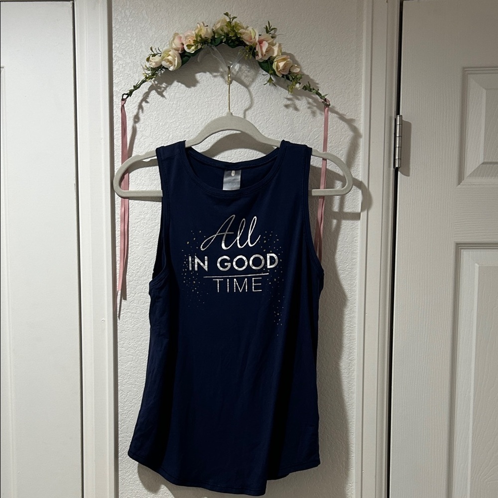 CALIA by Carrie Underwood Dark Blue Graphic Tank Top